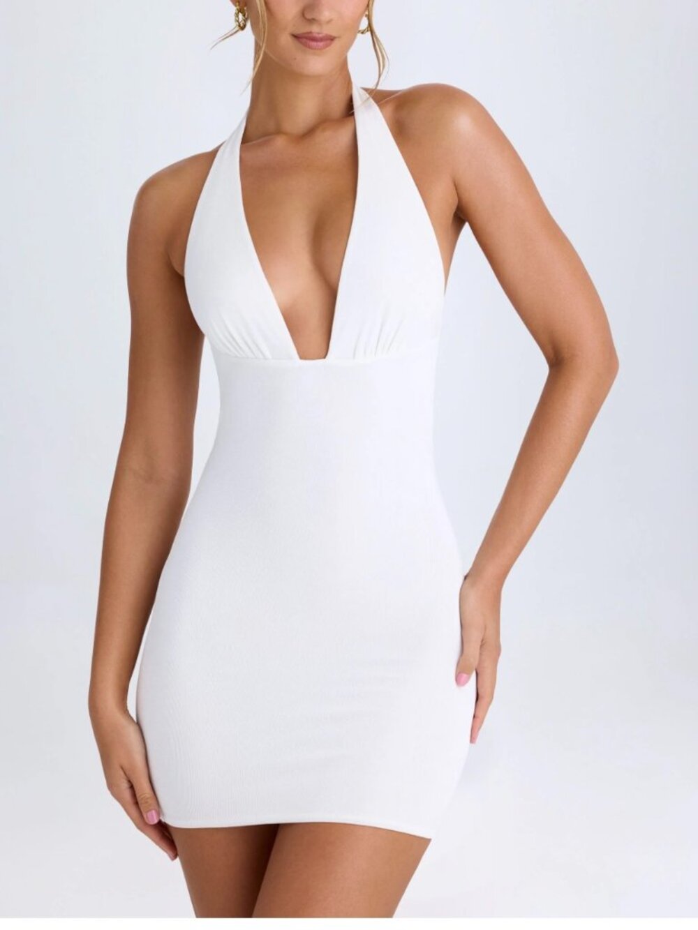 Oh Polly White Halter Backless Mini Dress – NWT
